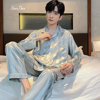 Bộ đồ ngủ đôi dài tay màu xanh bơ, pijama lụa đôi mặc nhà (kèm ảnh cận vải) - Since Then
