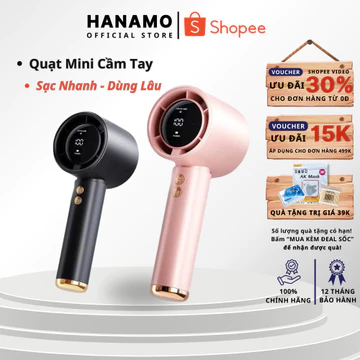 Quạt cầm tay mini sạc điện pin 4000mAh điện lạnh quạt phản lực cầm tay 100 tốc độ gió, Quạt tích điện màn hình LED