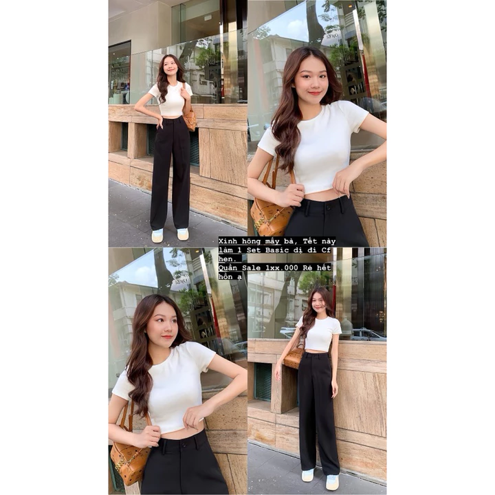 Quần Tây Nữ Ống Suông Lưng Cao Culottes Chất Dày (dài 100cm) - Tôn Dáng, Sang Chảnh, Quần Tây Nữ Ống Suông Vải Cát Nhật – 7