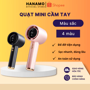 Quạt cầm tay mini sạc điện pin 4000mAh điện lạnh quạt phản lực cầm tay 100 tốc độ gió, Quạt tích điện màn hình LED