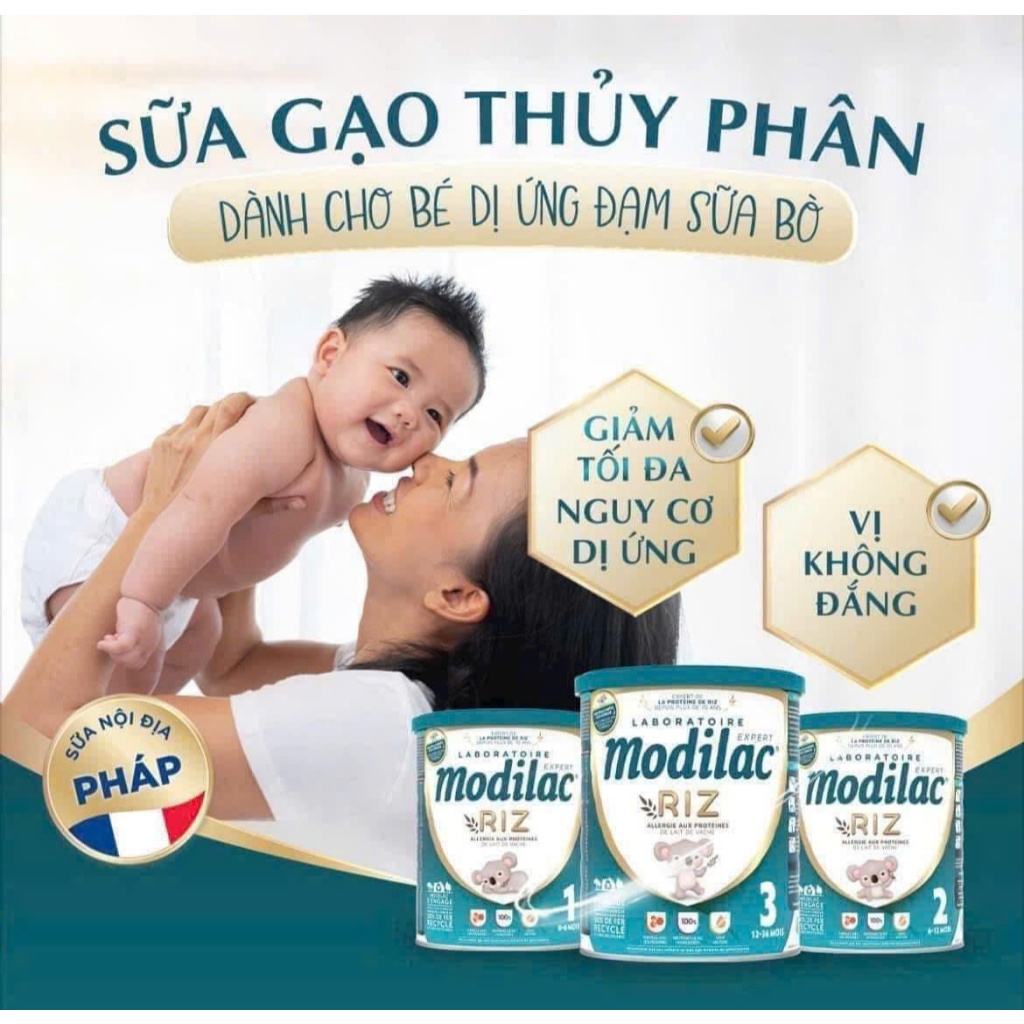 [✨DATE XA-DEAL SỐC] Sữa Modilac Expert Riz Pháp lon 800g Cho Bé Dị Ứng Đạm Sữa Bò Đủ Số 1,2,3 TGSS