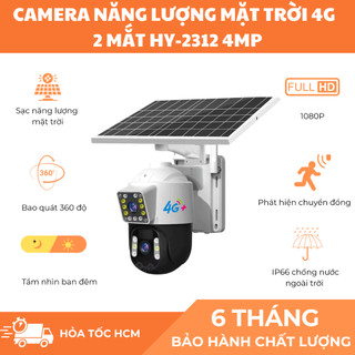 Camera HY-2312 4MP, Góc Rộng 180°, Camera Kép, Kết Nối 4G/Wifi, Pin 10000mAh,...