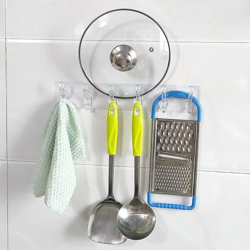 [COMBO 10] Giá treo đồ 6 móc siêu dính, giúp bạn sắp xếp không gian sống ngăn nắp và tinh tế