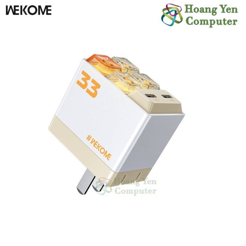 Cốc Sạc Nhanh PD30W Wekome WP-U37 2 Cổng Type C - BH 12 Tháng Chính Hãng - Hoàng Yến Computer