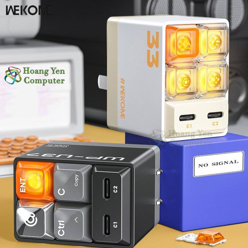 Cốc Sạc Nhanh PD30W Wekome WP-U37 2 Cổng Type C - BH 12 Tháng Chính Hãng - Hoàng Yến Computer