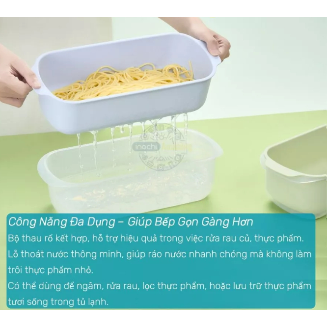 Bộ Thau rổ CHỮ NHẬT YoKo Inochi Sự Lựa Chọn Hoàn Hảo Cho Không Gian Bếp Hiện Đại