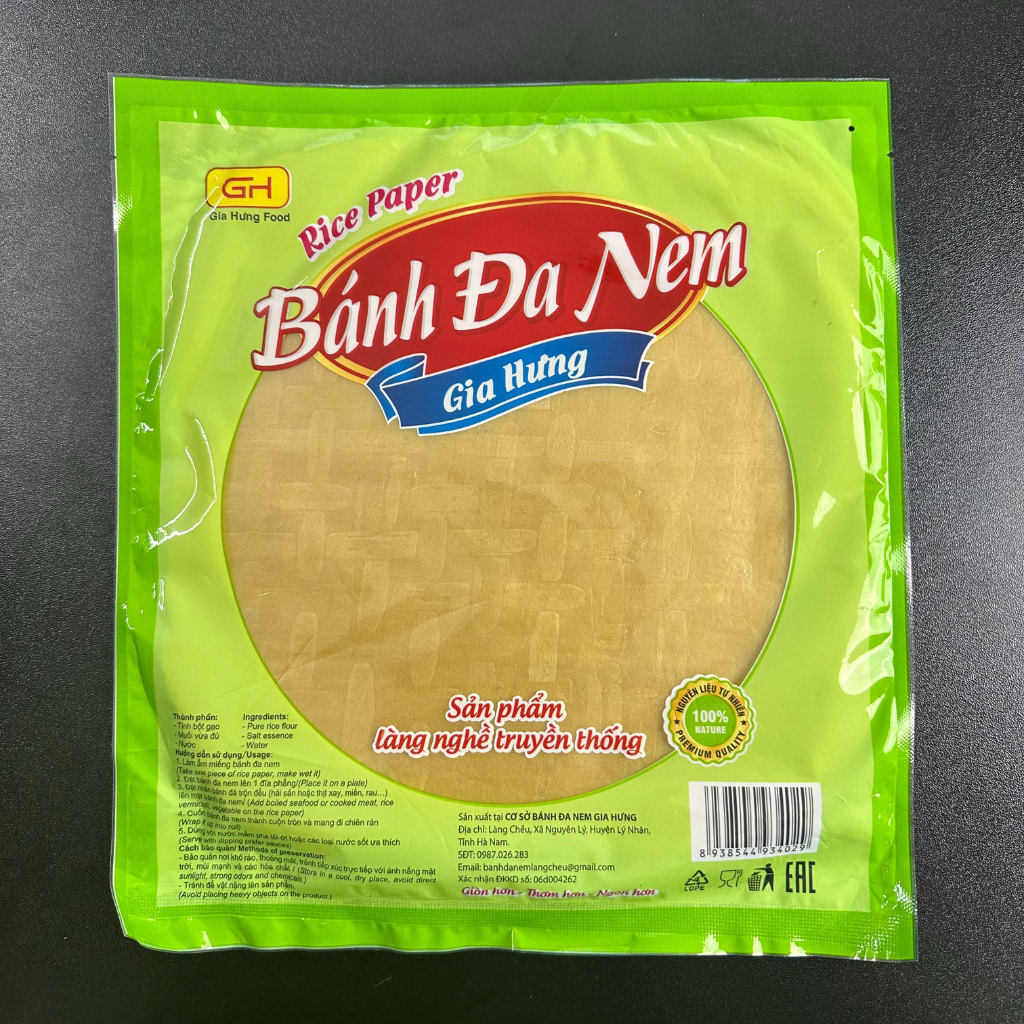 Bánh Đa Nem Gia Hưng túi 20 lá - COMBO Bánh Tráng Cuốn Nem Rán, Giòn Hơn, Ngon Hơn