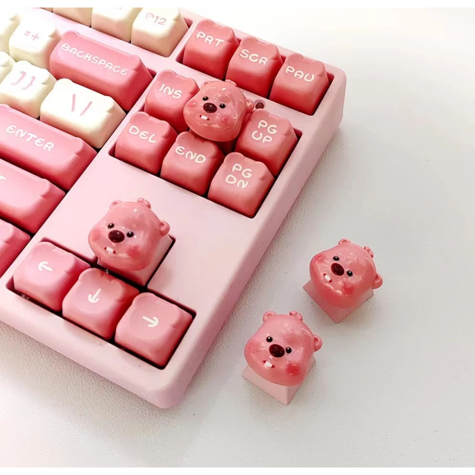 Keycap Beaver Loopy Plush Gấu Loopy Phím Cơ Phím Lẻ Nút Bàn Phím Cơ ...