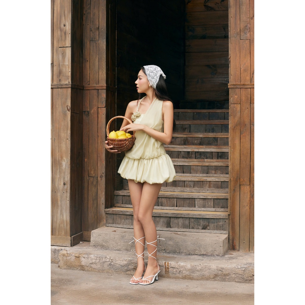 Ảnh Đầm Nữ Cổ Yếm Đính Hoa Form Bí Xòe Phồng Sang Chảnh Đi Tiệc Đi Biển - IRIN DRESS - GOÛT DE JUN 1