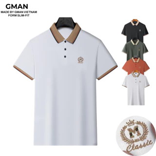 Áo Polo Nam GMAN Basic Classic Chất Liệu Vải Poly Dệt Kim Cao Cấp Thấm Hút Mồ Hôi Áo Thun Nam Có Cổ Thêu M PL05