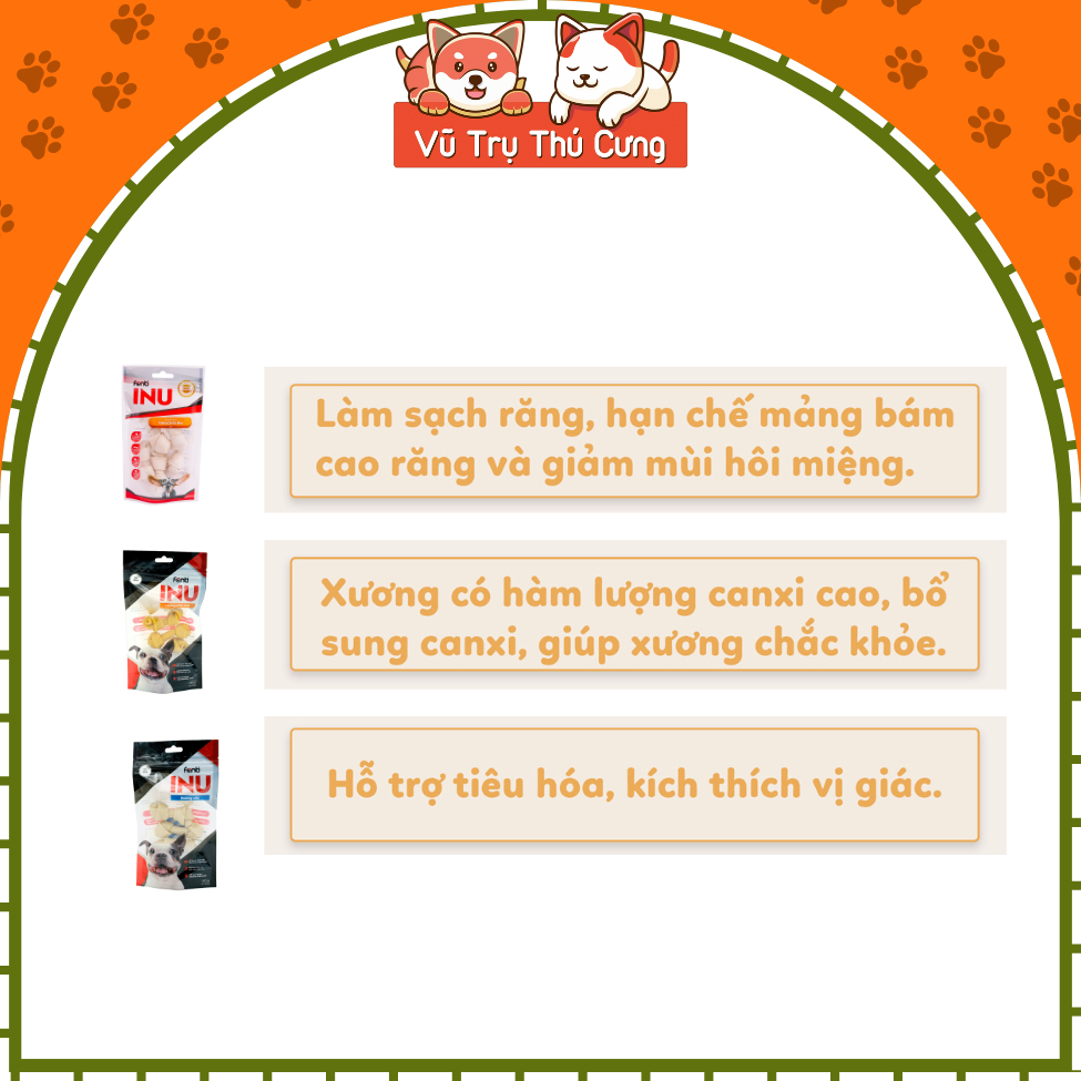 Xương Gặm Cho Chó Sạch Răng, Giàu Dinh Dưỡng Fonti Inu