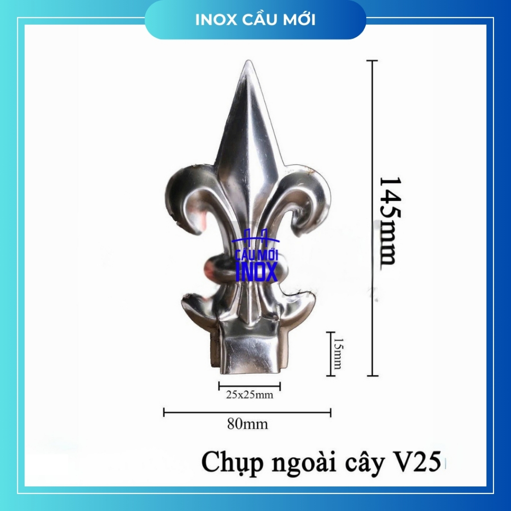 Mũi giáo inox 304 chống trộm, chông trang trí cửa cổng, hoa văn inox bền đẹp, sắc nét, cao cấp