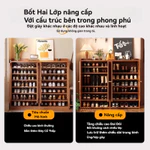 Tủ giày tre nhiều tầng tủ để giày dép gỗ tại hộ gia đình khí không mùi kệ giày gỗ giá đựng giày dép — ảnh 5