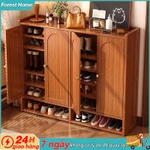 Tủ giày tre nhiều tầng tủ để giày dép gỗ tại hộ gia đình khí không mùi kệ giày gỗ giá đựng giày dép — ảnh 1