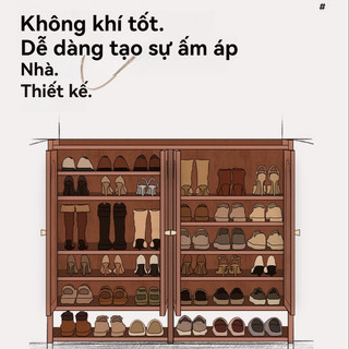 Tủ giày tre nhiều tầng tủ để giày dép gỗ tại hộ gia đình khí không mùi kệ giày gỗ giá đựng giày dép