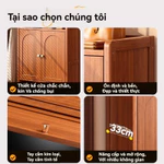 Tủ giày tre nhiều tầng tủ để giày dép gỗ tại hộ gia đình khí không mùi kệ giày gỗ giá đựng giày dép — ảnh 4