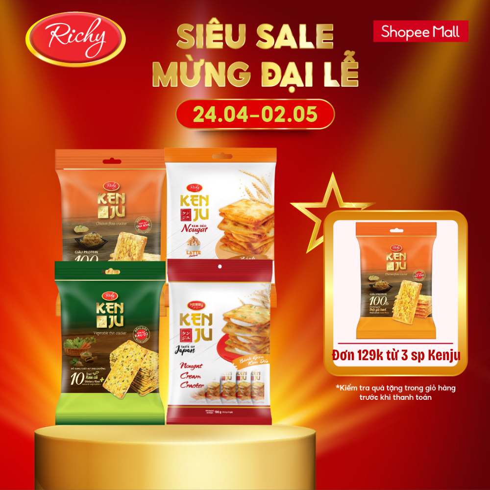 Combo 4 túi bánh quy Richy Kenju mix các vị khác nhau | Shopee Việt Nam
