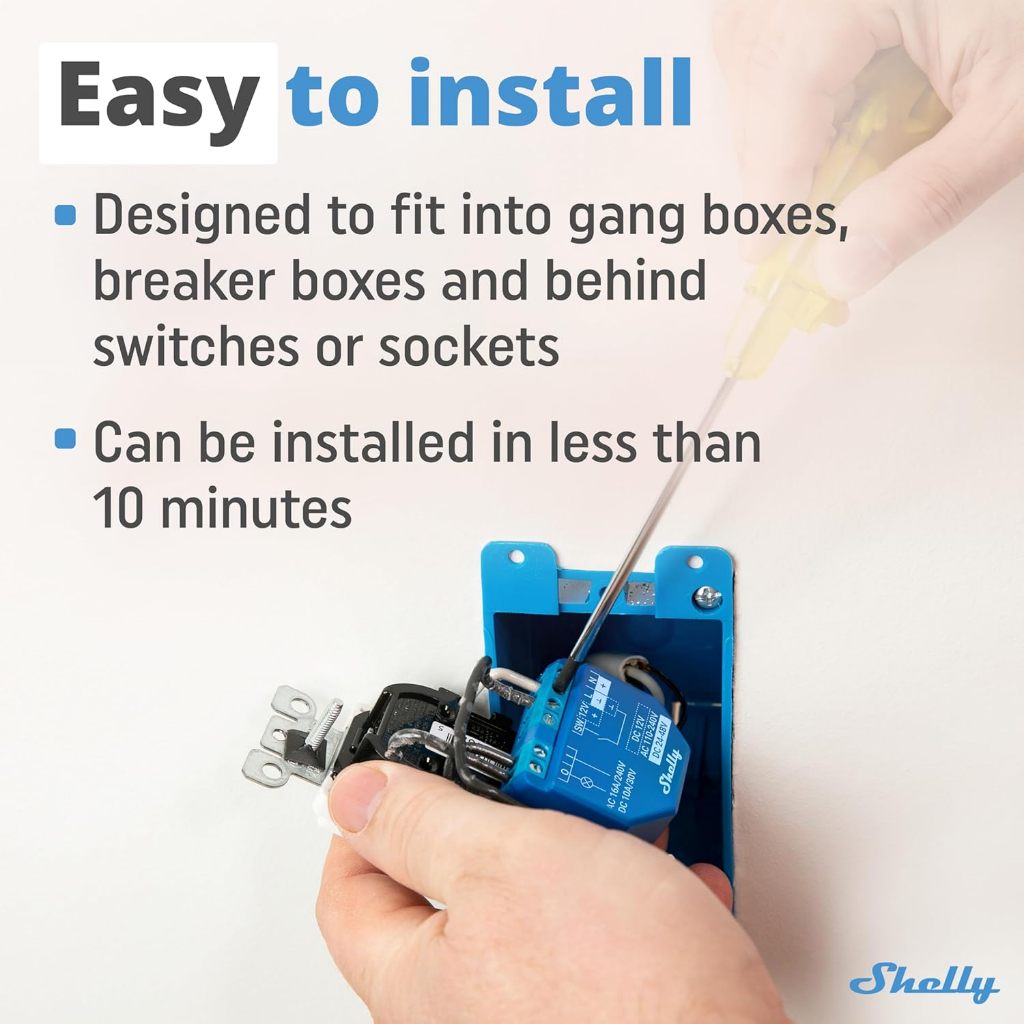 Shelly Plus 1 | Wlan & Bluetooth Smart Relais Schalter - 16A | Trockenkontakt | Lichtschalter | Hausautomation