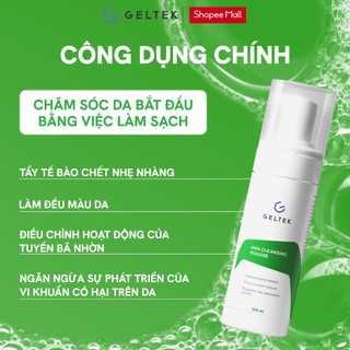 Sữa Rửa Mặt Dạng Bọt AHA Geltek 150ml - Sạch Sâu, Mờ Mụn, Kiềm Dầu, Da Mịn Màng