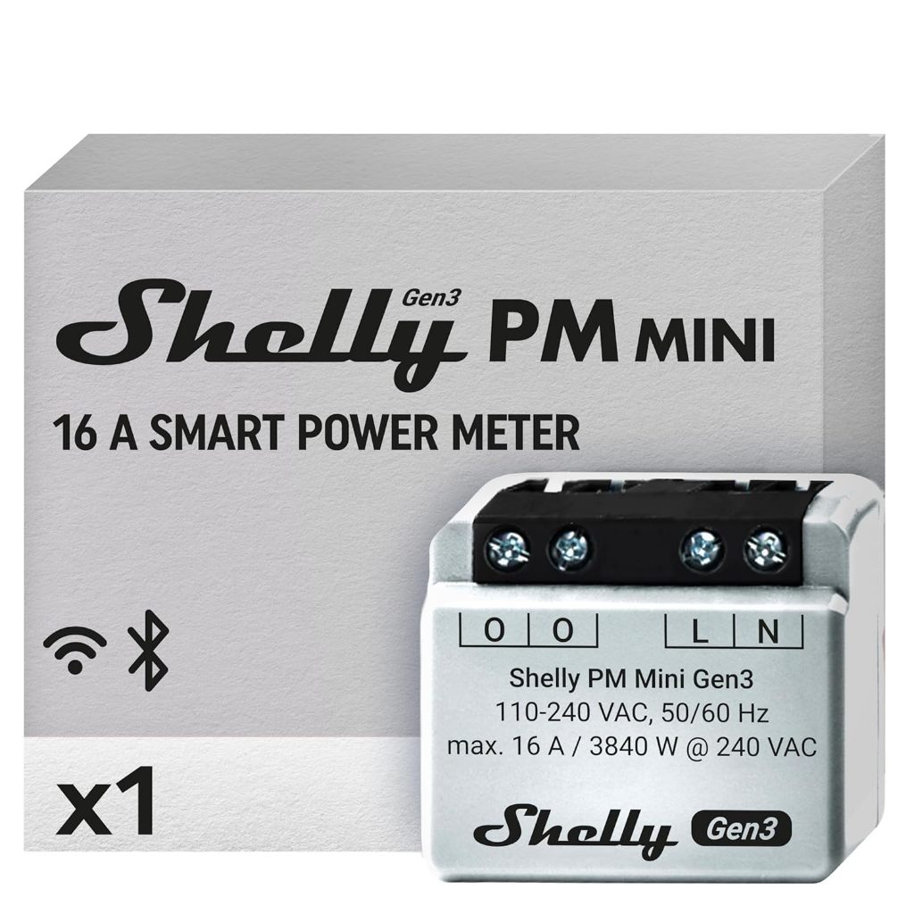 Shelly PM Mini Gen3 là đồng hồ đo công suất thông minh 1 kênh, 16A kết nối Wi-Fi và Bluetooth