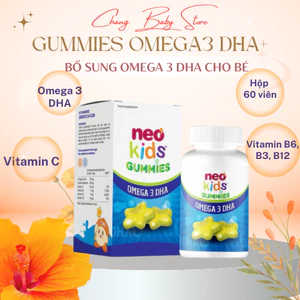 Gummies Omega 3 DHA Neo Kids giúp bé thông minh, ghi nhớ tốt Hộp 60 viên + quà
