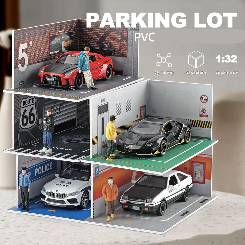 ☆ Garage Show Car Item Car Display Case Diecast Cars Garage Hotwheels Display 1/24