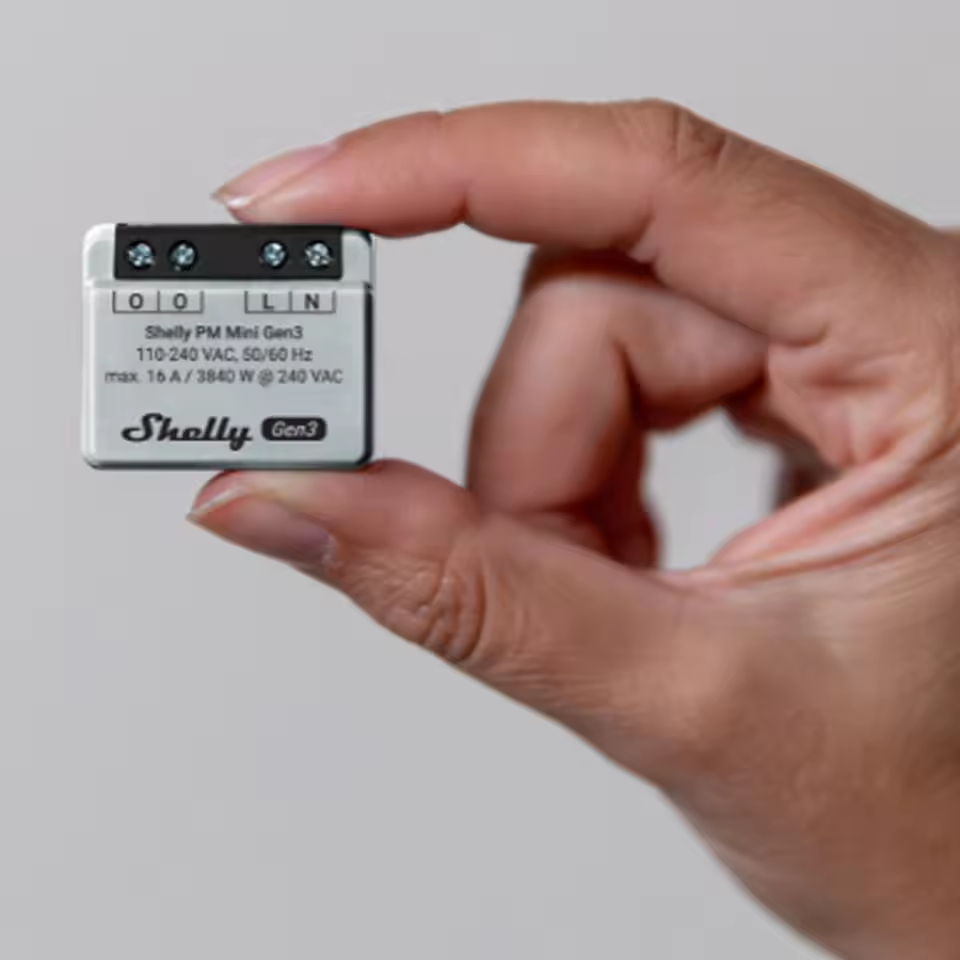 Shelly PM Mini Gen3 là đồng hồ đo công suất thông minh 1 kênh, 16A kết nối Wi-Fi và Bluetooth