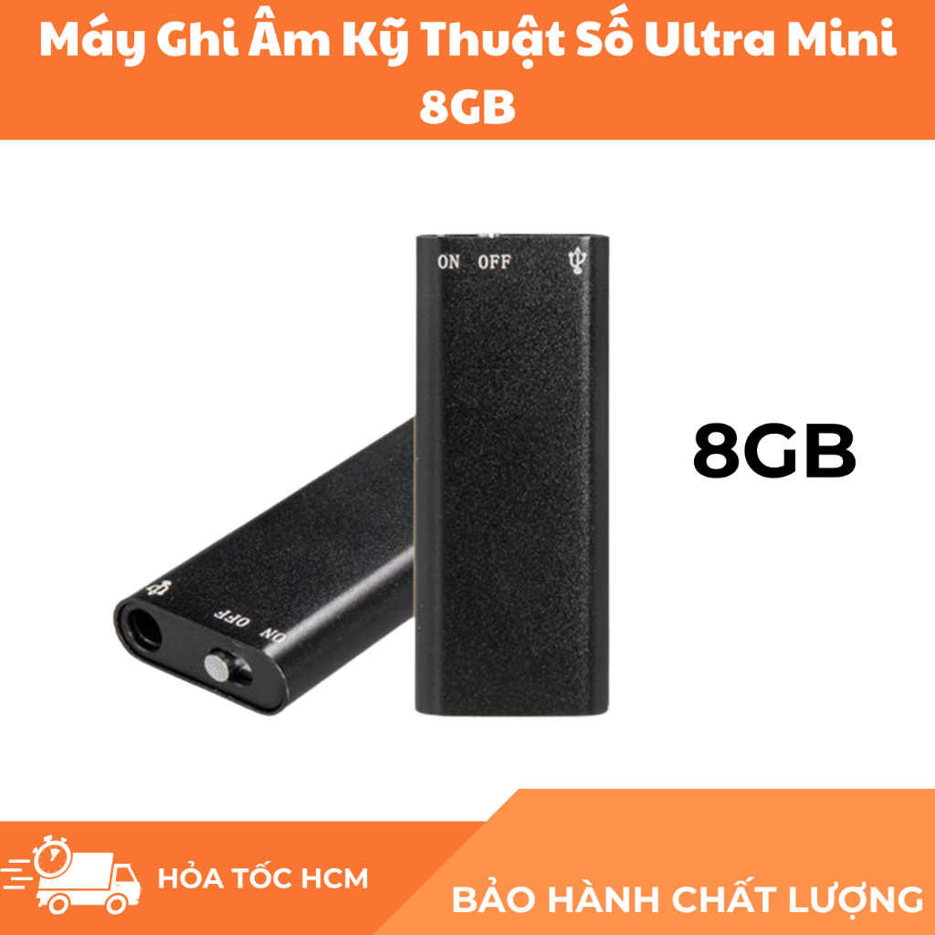 Máy Ghi Âm Kỹ Thuật Số Ultra Mini 8GB – Siêu Nhỏ, Ghi Âm 96 Giờ, Nghe ...