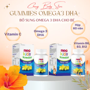 Combo 2 hộp Gummies Omega 3 DHA lọ 60 viên nhai giúp bé thông minh + quà