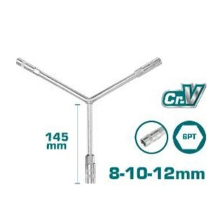 ĐỒ NGHỀ TOTAL Thanh vặn tay cầm chữ Y 08-10-12MM và 10-12-14MM  <HÀNG CHÍNH HÃNG>