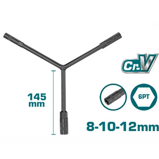 ĐỒ NGHỀ TOTAL Thanh vặn tay cầm chữ Y 08-10-12MM và 10-12-14MM  <HÀNG CHÍNH HÃNG>