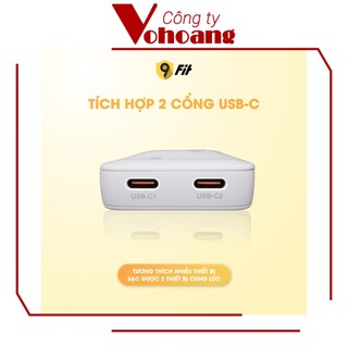 Củ Sạc Nhanh 9FIT Slim PD 65W 2 Cổng USB-C GaN Siêu Mỏng Tương Thích Điện Thoại Laptop