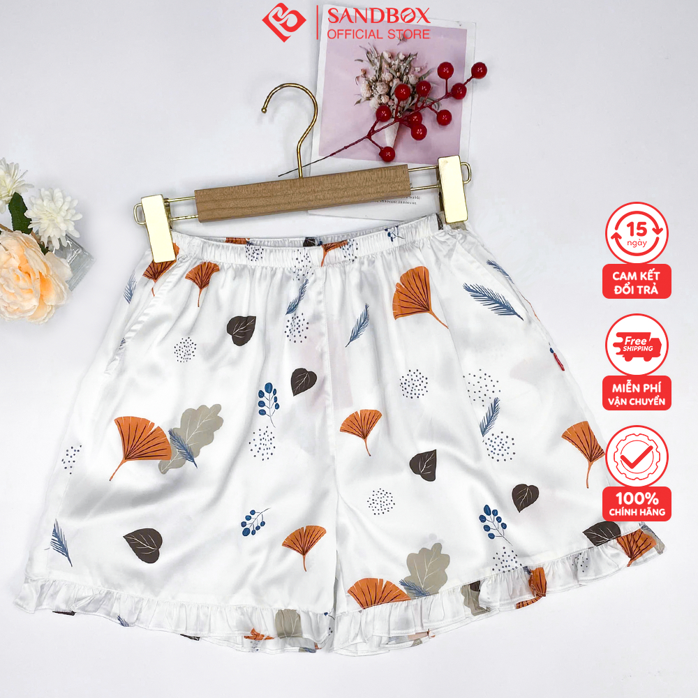 Ảnh Quần Đùi, Quần Short Nữ SANDBOX Lụa Latin Cao Cấp Mềm Mịn,Thoáng Mát, Form Rộng Thoải Mái QSL25001 1