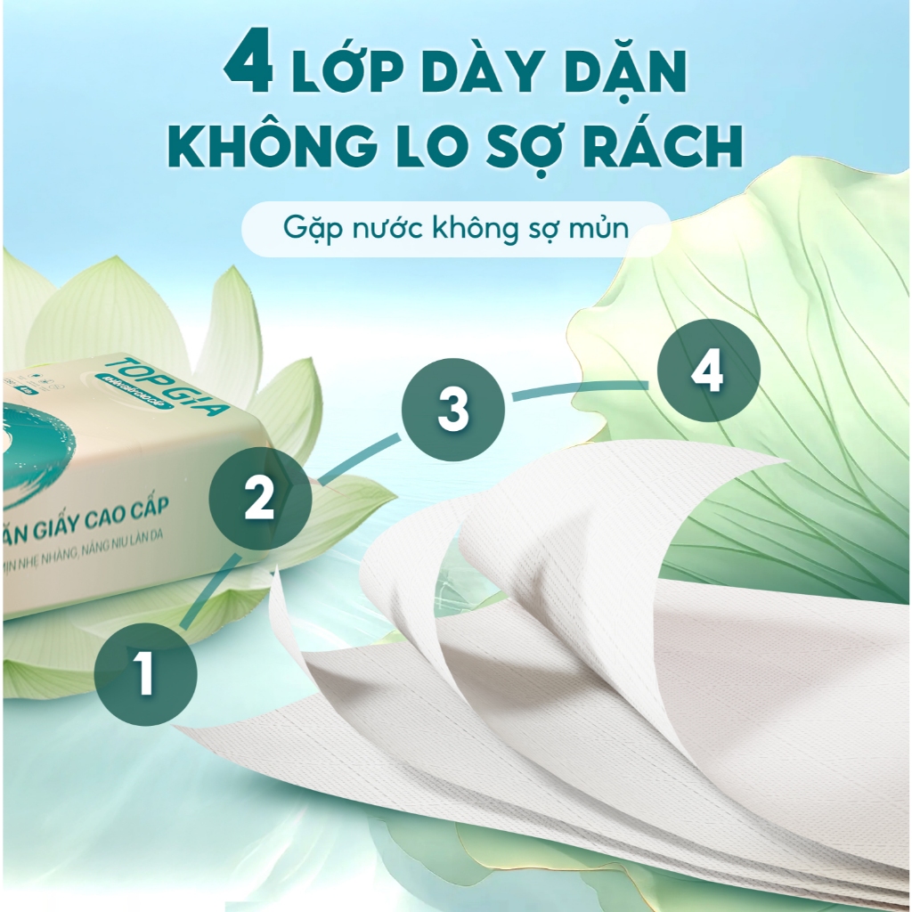 (BẢN TO CAO CẤP 1280 TỜ) Khăn giấy vệ sinh treo tường sắc hạ bản to Top Gia 1280 tờ 4 lớp bản to mềm mịn phiên bản mới