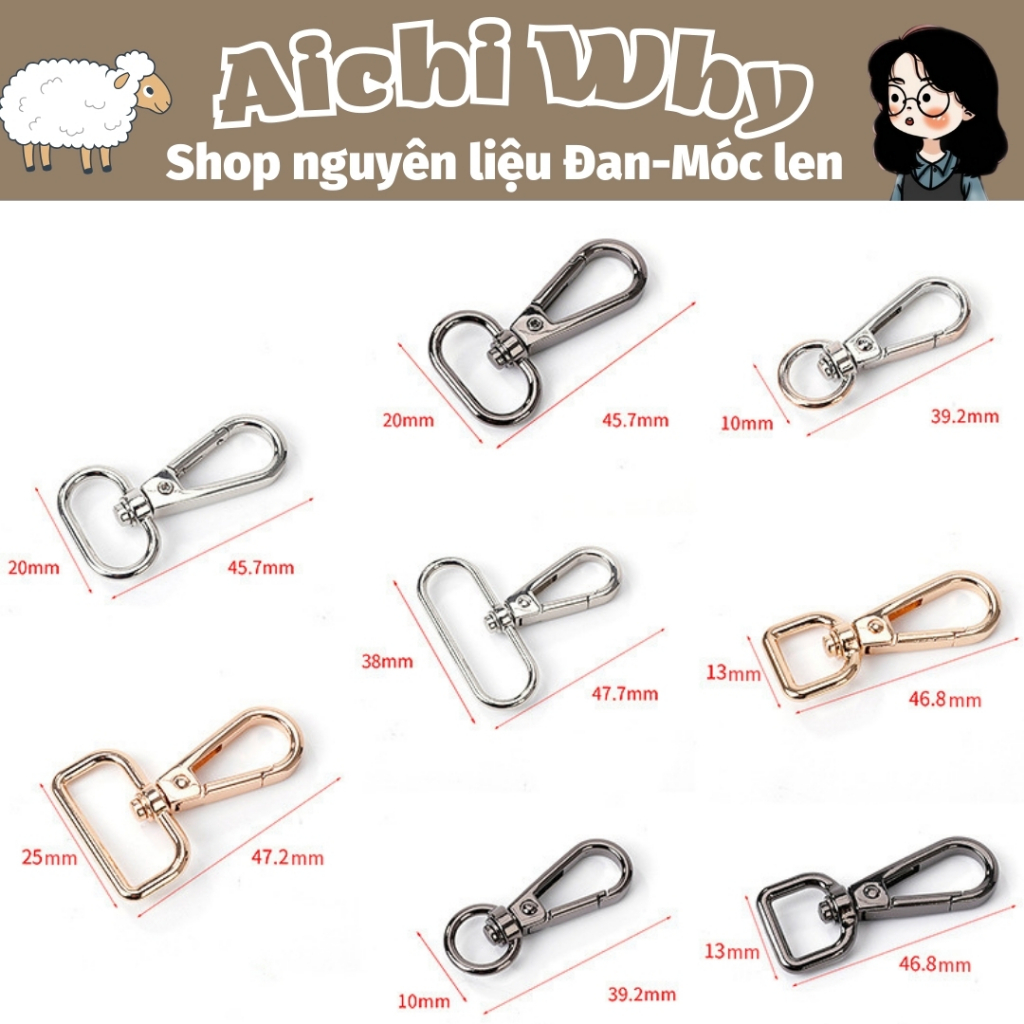 Bộ 2 móc càng cua cho dây đeo túi xách – 2 khoá cài cho túi xách