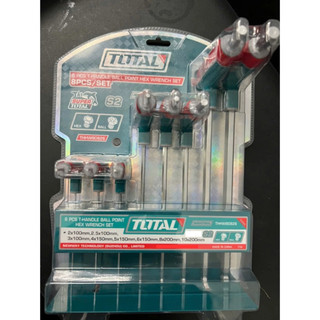 ĐỒ NGHỀ TOTAL Bộ 8 chìa vặn lục giác tròn tay cầm T THHW80826