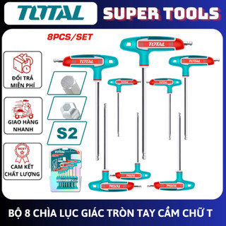 ĐỒ NGHỀ TOTAL Bộ 8 chìa vặn lục giác tròn tay cầm T THHW80826