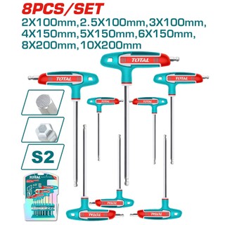 ĐỒ NGHỀ TOTAL Bộ 8 chìa vặn lục giác tròn tay cầm T THHW80826