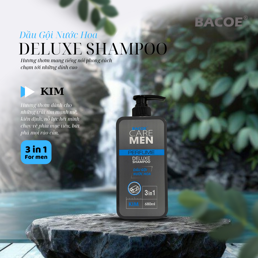 DẦU GỘI NƯỚC HOA NAM độc đáo phong cách mùi hương 5 mệnh KIM MỘC THỦY HỎA THỔ