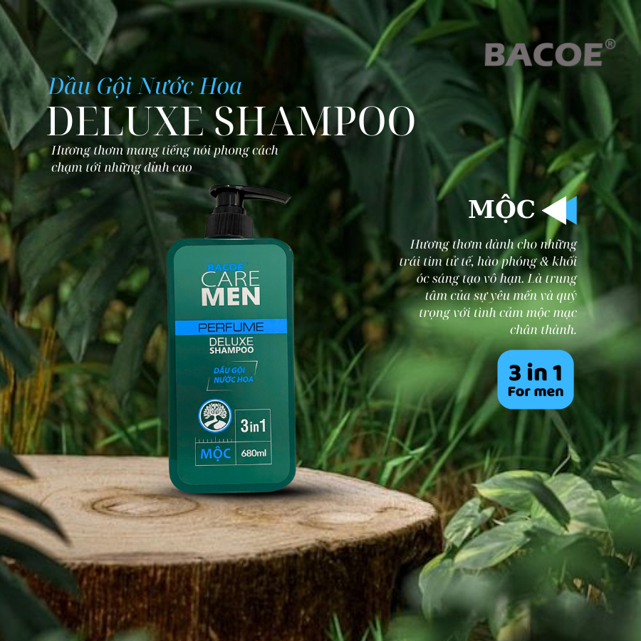 DẦU GỘI NƯỚC HOA NAM độc đáo phong cách mùi hương 5 mệnh KIM MỘC THỦY HỎA THỔ