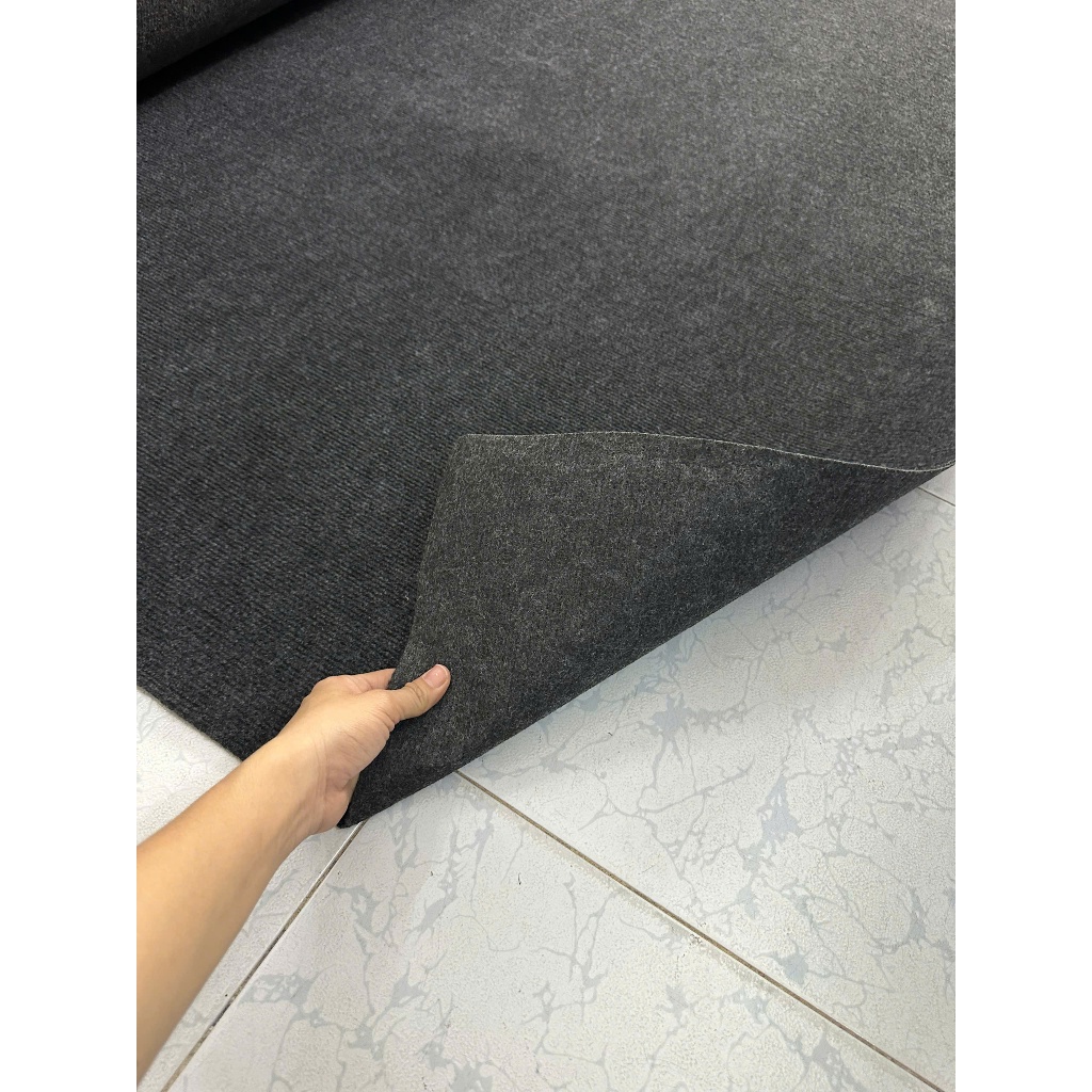THẢM NỈ MỎNG SỰ KIỆN - THẢM NỈ LÓT SÀN VÀ CHỤP HÌNH - THẢM NỈ XÁM ĐEN TRẢI NỀN NHÀ  1M6 X 2M