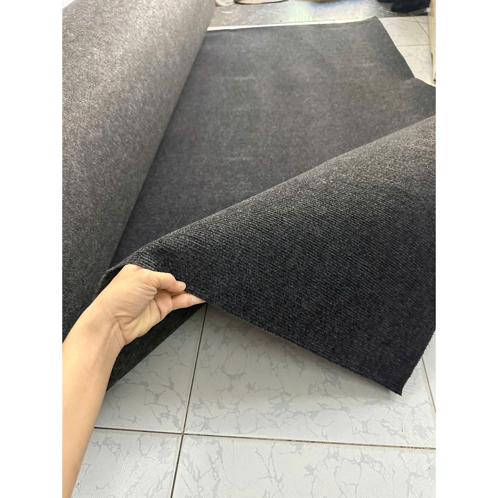 THẢM NỈ MỎNG SỰ KIỆN - THẢM NỈ LÓT SÀN VÀ CHỤP HÌNH - THẢM NỈ XÁM ĐEN TRẢI NỀN NHÀ  1M6 X 2M