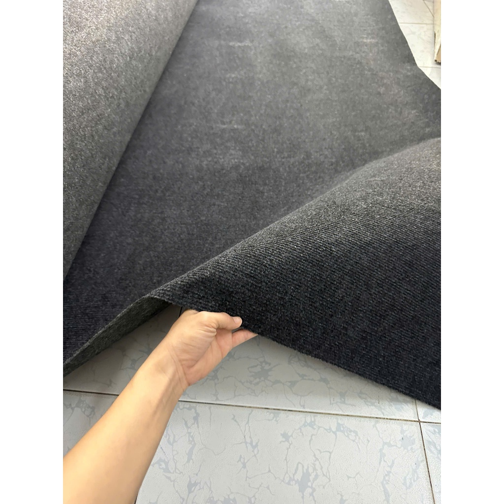 THẢM NỈ MỎNG SỰ KIỆN - THẢM NỈ LÓT SÀN VÀ CHỤP HÌNH - THẢM NỈ XÁM ĐEN TRẢI NỀN NHÀ  1M6 X 2M