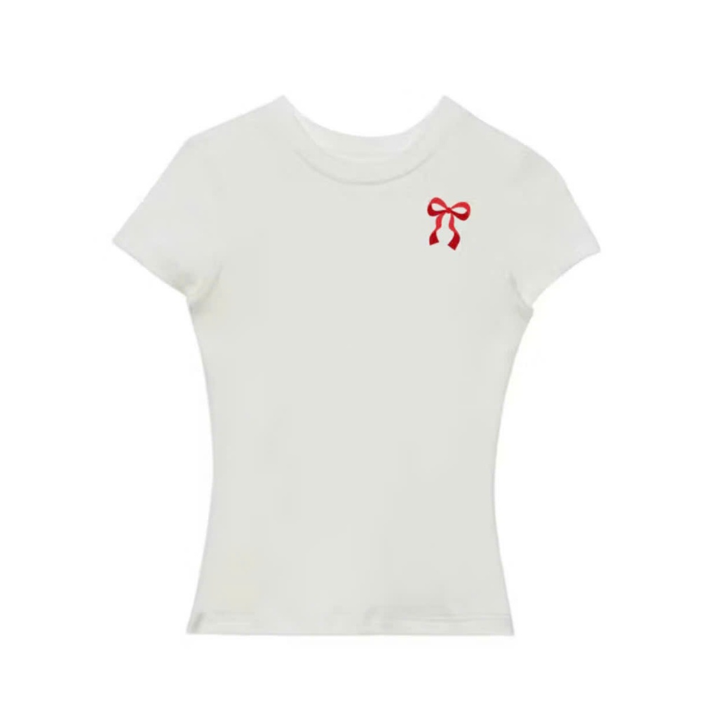 Áo phông nơ form ôm body thun cotton LALA  A55
