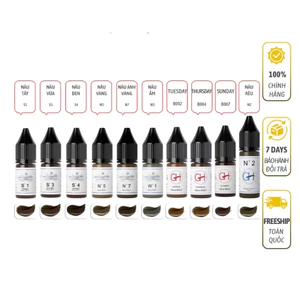 Mực GH Chính Hãng – Chai Mini, Fullsize & 5ml, Chuyên Dùng Đi Sợi Mày, Hairstroke, Phun Xăm Thẩm Mỹ