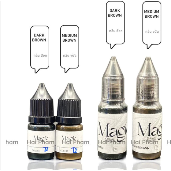Mực GH Chính Hãng – Chai Mini, Fullsize & 5ml, Chuyên Dùng Đi Sợi Mày, Hairstroke, Phun Xăm Thẩm Mỹ