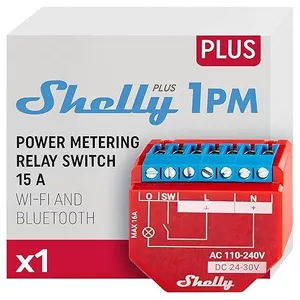 Shelly Plus 1PM Smart Home Life WiFi Relay Switch Kiểm soát và đo phạm vi tiêu thụ điện năng của các thiết bị gia dụng
