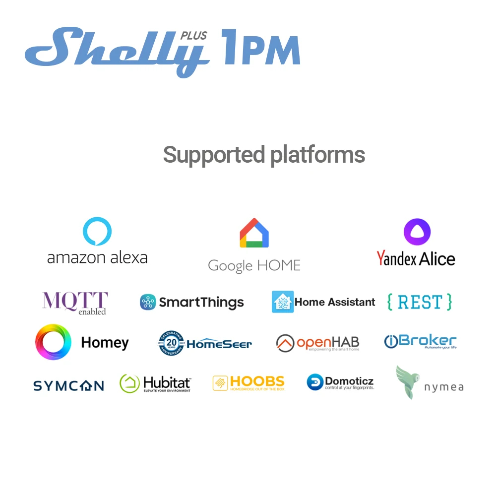 Shelly Plus 1PM Smart Home Life WiFi Relay Switch Kiểm soát và đo phạm vi tiêu thụ điện năng của các thiết bị gia dụng