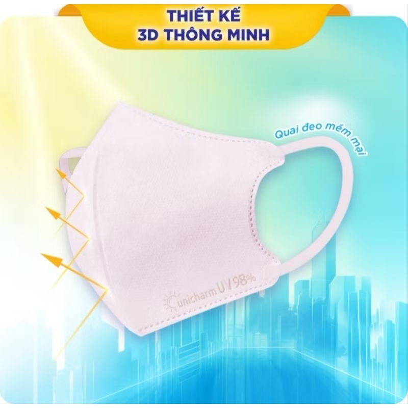 Combo 10 gói Khẩu trang chống nắng Unicharm UV Mask 5 chiếc/gói