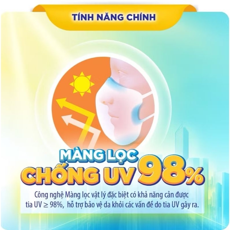 Combo 10 gói Khẩu trang chống nắng Unicharm UV Mask 5 chiếc/gói